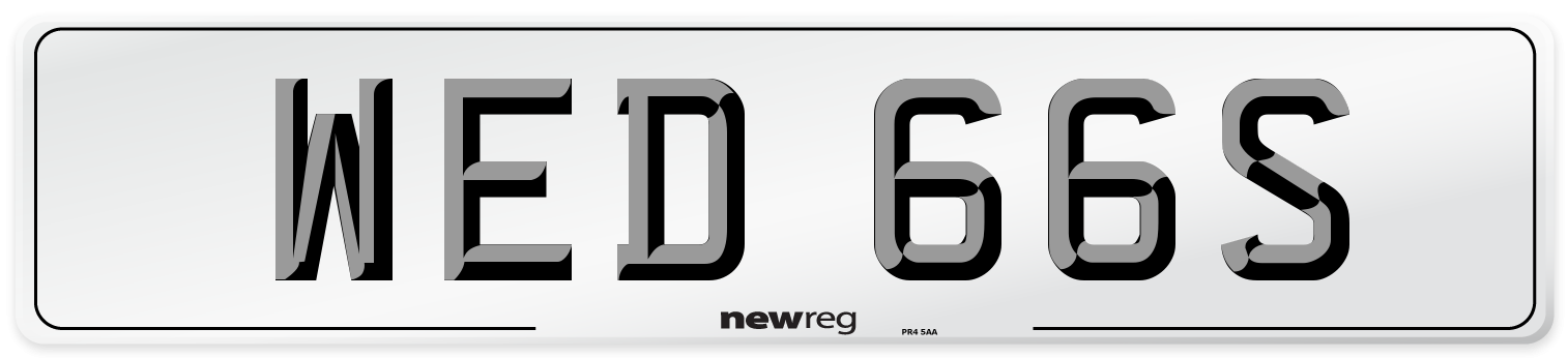 WED 66S Number Plate from New Reg